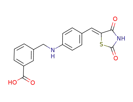 (Z)-3-((4-((2,4-dioxothiazolidin-5-ylidene)methyl)phenylamino)methyl)benzoic acid