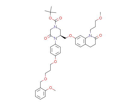 4-{4-[3-(2-methoxy-benzyloxy)-propoxy]-phenyl}-3-[1-(3-methoxy-propyl)-2-oxo-1,2,3,4-tetrahydro-quinolin-7-yloxymethyl]-5-oxo-piperazine-1-carboxylic acid <i>tert</i>-butyl ester