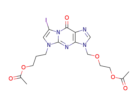 Molecular Structure of 828936-36-3 (9H-Imidazo[1,2-a]purin-9-one,
3-[[2-(acetyloxy)ethoxy]methyl]-5-[3-(acetyloxy)propyl]-3,5-dihydro-7-iod
o-)