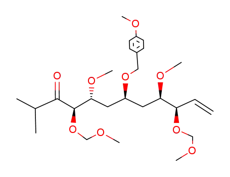 Molecular Structure of 651747-89-6 (11-Dodecen-3-one,
5,9-dimethoxy-4,10-bis(methoxymethoxy)-7-[(4-methoxyphenyl)methoxy
]-2-methyl-, (4R,5R,7S,9R,10R)-)