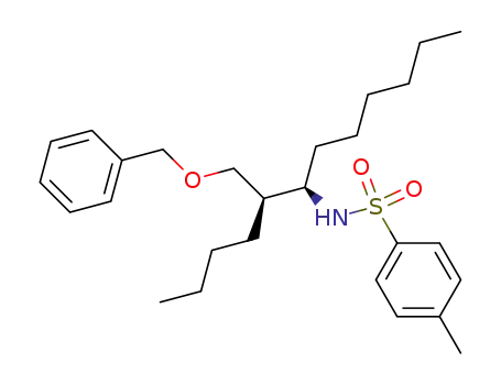 Molecular Structure of 825601-43-2 (Benzenesulfonamide,
4-methyl-N-[(1R)-1-[(1R)-1-[(phenylmethoxy)methyl]pentyl]heptyl]-)