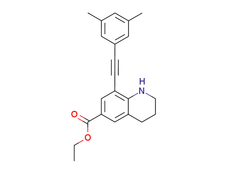 Molecular Structure of 853021-72-4 (ethyl 8-(3,5-dimethylphenyl)ethynyl-1,2,3,4-tetrahydroquinoline-6-carboxylate)