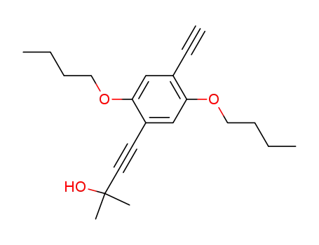 Molecular Structure of 907584-29-6 (4-(2,5-dibutoxy-4-ethynyl-phenyl)-2-methyl-but-3-yn-2-ol)