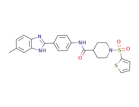 N-(4-(6-methyl-1H-benzo[d]imidazol-2-yl)phenyl)-1-(thiophen-2-ylsulfonyl)piperidine-4-carboxamide