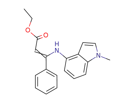 Molecular Structure of 852715-69-6 (3-phenyl-3-(1-methylindol-4-ylamino)acrylic acid ethyl ester)