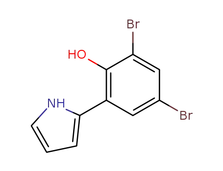 Molecular Structure of 121789-61-5 (Phenol, 2,4-dibromo-6-(1H-pyrrol-2-yl)-)