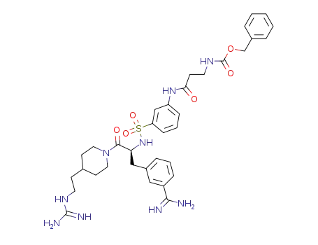 [2-(3-{(S)-1-(3-Carbamimidoyl-benzyl)-2-[4-(2-guanidino-ethyl)-piperidin-1-yl]-2-oxo-ethylsulfamoyl}-phenylcarbamoyl)-ethyl]-carbamic acid benzyl ester
