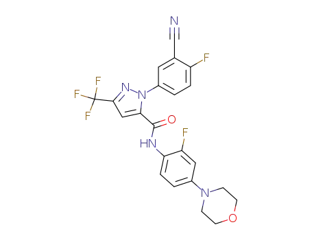 2-(3-cyano-4-fluoro-phenyl)-5-trifluoromethyl-2<i>H</i>-pyrazole-3-carboxylic acid (2-fluoro-4-morpholin-4-yl-phenyl)-amide