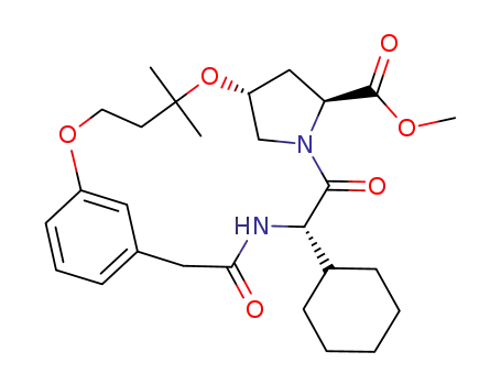 12-cyclohexyl-5,5-dimethyl-11,14-dioxo-2,6-dioxa-10,13-diazatricyclo[14.3.1.1<sup>7,10</sup>]henicosa-1<sup>(19)</sup>,16<sup>(20)</sup>,17-triene-9-carboxylic acid methyl ester