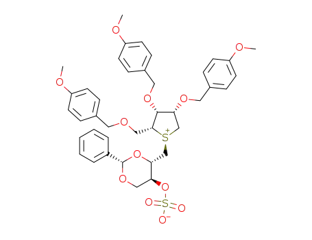 2,3,5-tri-O-p-methoxybenzyl-1,4-dideoxy-1,4-[[(2S,3S)-2,4-O-benzylidene-3-(sulfooxy)butyl]-(S)-episulfoniumylidene]-D-lyxitol