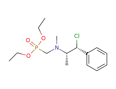 Molecular Structure of 462871-54-1 ({[((1S,2R)-2-Chloro-1-methyl-2-phenyl-ethyl)-methyl-amino]-methyl}-phosphonic acid diethyl ester)