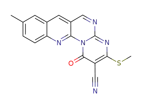 3-cyano-9-methyl-2-methylthio-4-oxo-4H-pyrimido[2,1-b]pyrimido[4,5-b]quinoline