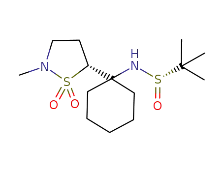 2-methyl-N-[1-(2-methyl-1,1-dioxido-5(R)-isothiazolidinyl)cyclohexyl]-2-propane-(S)-sulfinamide