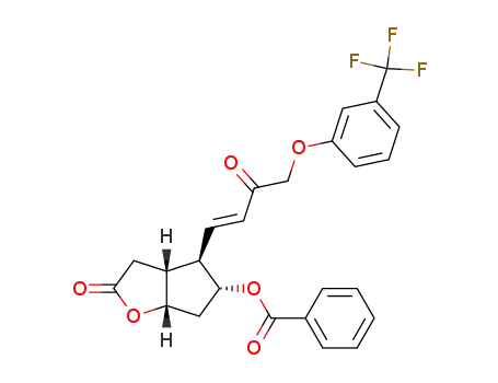 Molecular Structure of 208111-98-2 ((3aR,4R,5R,6aS)-5-(Benzoyloxy)hexahydro-4-[(1E)-3-oxo-4-[3-(trifluoromethyl)phenoxy]-1-buten-1-yl]-2H-cyclopenta[b]furan-2-one)