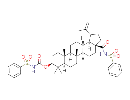 Molecular Structure of 1187569-36-3 (3-O-[N-(phenylsulfonyl)carbamoyl-17β-N-(phenylsulfonyl)amide]-betulinic acid)