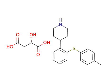 Molecular Structure of 960151-81-9 (4-(2-(4-tolylsulfanyl)phenyl)piperidin monomalate)