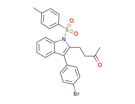 Molecular Structure of 374606-77-6 (4-[3-(4-bromophenyl)-1-(4-methylphenylsulfonyl)-1H-2-indolyl]-2-butanone)