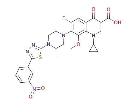 1-cyclopropyl-6-fluoro-7-[4-[5-(3-nitrophenyl)-1,3,4-thiadiazol-2-yl]-3-methylpiperazin-1-yl]-8-methoxy-4-oxo-quinoline-3-carboxylic acid