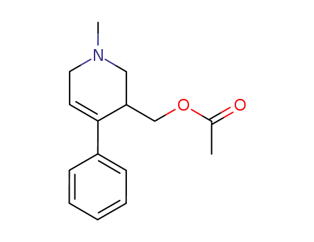 Molecular Structure of 95835-89-5 (3-(Acetoxymethyl)-1,2,3,6-tetrahydro-1-methyl-4-phenylpyridine)
