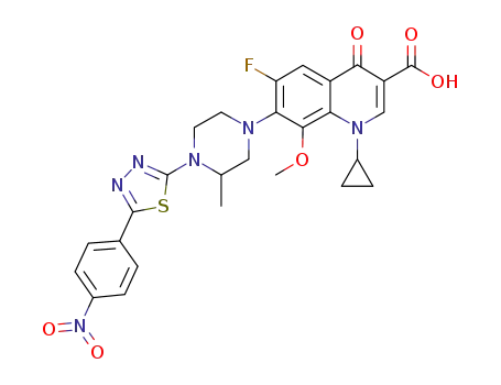 1-cyclopropyl-6-fluoro-7-[4-[5-(4-nitrophenyl)-1,3,4-thiadiazol-2-yl]-3-methylpiperazin-1-yl]-8-methoxy-4-oxo-quinoline-3-carboxylic acid