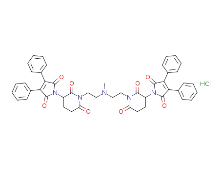 2-(3-(2,5-dioxo-3,4-diphenyl-2,5-dihydro-1H-pyrrol-1-yl)-2,6-dioxopiperidin-1-yl)-N-(2-(3-(2,5-dioxo-3,4-diphenyl 2,5-dihydro-1H-pyrrol-1-yl)-2,6-dioxopiperidin-1-yl)ethyl)-N-methylethanamine hydrochloride
