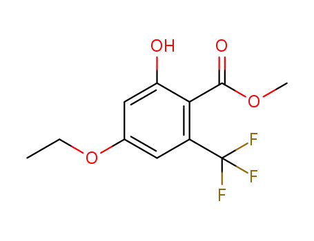 Molecular Structure of 404839-60-7 (Benzoic acid, 4-ethoxy-2-hydroxy-6-(trifluoromethyl)-, methyl ester)