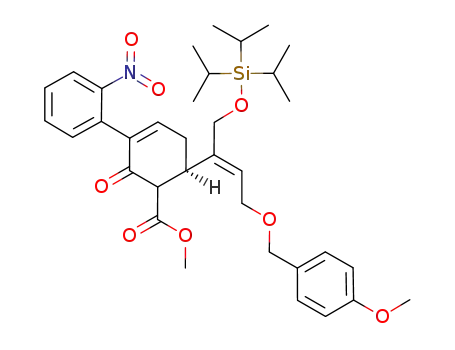 (R)-6-[(E)-3-(4-Methoxy-benzyloxy)-1-triisopropylsilanyloxymethyl-propenyl]-3-(2-nitro-phenyl)-2-oxo-cyclohex-3-enecarboxylic acid methyl ester