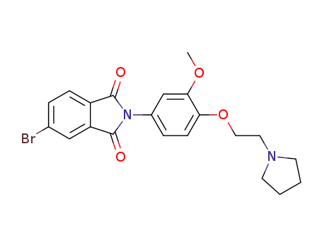 Molecular Structure of 515877-85-7 (5-bromo-2-[3-methoxy-4-(2-pyrrolidin-1-yl-ethoxy)-phenyl]-isoindole-1,3-dione)