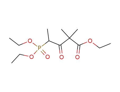 Molecular Structure of 494790-04-4 (Pentanoic acid, 4-(diethoxyphosphinyl)-2,2-dimethyl-3-oxo-, ethyl ester)
