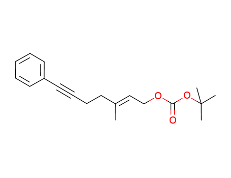 Molecular Structure of 1226869-15-3 (tert-butyl (E)-3-methyl-7-phenylhept-2-en-6-ynyl carbonate)