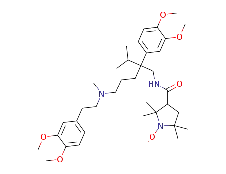 1-oxyl-2,2,5,5-tetramethyl-pyrrolidine-3-carboxylic acid [(2-(3,4-dimethoxyphenyl))-5-[[2-(3,4-dimethoxyphenyl)ethyl]methylamino]-2-isopropyl]-pentylamide radical