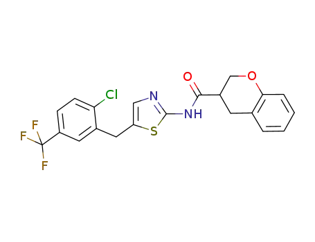 N-{5-[2-chloro-5-(trifluoromethyl)benzyl]-1,3-thiazol-2-yl}chromane-3-carboxamide