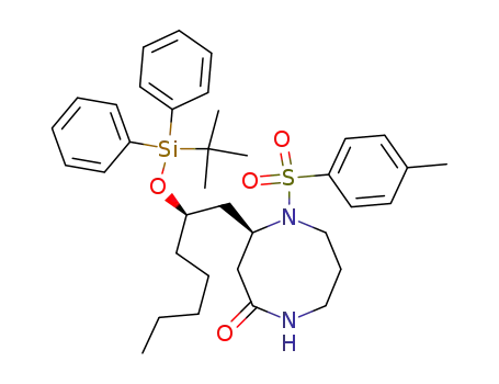 (-)-(4R)-4-{(2R)-2-{[(tert-butyl)diphenylsilyl]oxy}heptyl}hexahydro-5-tosyl-1,5-diazocin(1H)-2-one