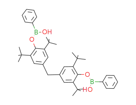 Molecular Structure of 1037069-96-7 (bis(3,5-di-tert-butyl-4-(hydrogenphenylboronoxy)phenyl)methane)