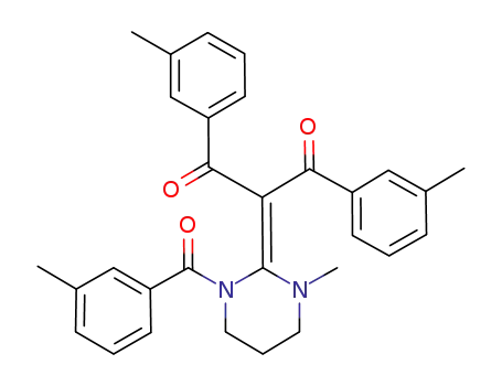 Molecular Structure of 1228685-36-6 (2-[1-methyl-3-(3-methylbenzoyl)tetrahydropyrimidin-2(1H)-ylidene]-1,3-bis(3-methylphenyl)propane-1,3-dione)