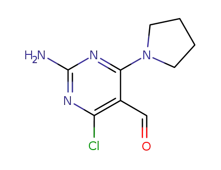5-Pyrimidinecarboxaldehyde, 2-amino-4-chloro-6-(1-pyrrolidinyl)-