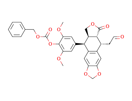 11-oxo-13-deoxo-4'-demethyl-4'-benzyloxycarbonyl-4β-(formylmethyl)-4-desoxypodophyllotoxin