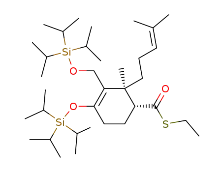 3-Cyclohexene-1-carbothioic acid,
2-methyl-2-(4-methyl-3-pentenyl)-4-[[tris(1-methylethyl)silyl]oxy]-3-[[[tris(1
-methylethyl)silyl]oxy]methyl]-, S-ethyl ester, (1R,2S)-