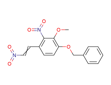 Molecular Structure of 2432-60-2 (Benzene, 2-methoxy-3-nitro-4-(2-nitroethenyl)-1-(phenylmethoxy)-)