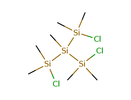 Molecular Structure of 107792-64-3 (Trisilane, 1,3-dichloro-2-(chlorodimethylsilyl)-1,1,2,3,3-pentamethyl-)