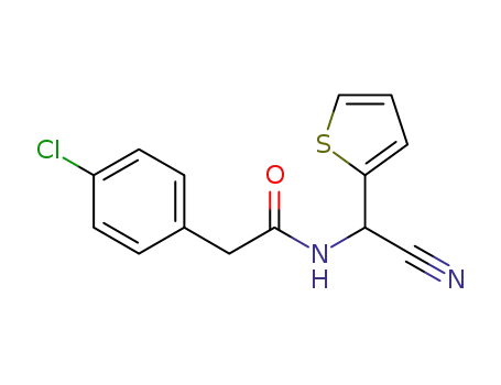 2-(4-chlorophenyl)-N-(cyano(thiophene-2-yl)methyl)acetamide