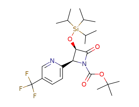 1-Azetidinecarboxylic acid,
2-oxo-4-[5-(trifluoromethyl)-2-pyridinyl]-3-[[tris(1-methylethyl)silyl]oxy]-,
1,1-dimethylethyl ester, (3R,4S)-