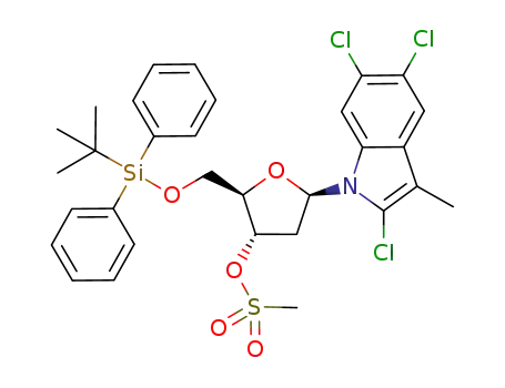 3-methyl-2,5,6-trichloro-1-(2-deoxy-3-O-methanesulfonyl-5-O-tert-butyldiphenylsilyl-β-D-ribofuranosyl)indole