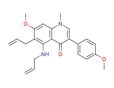 6-allyl-5-allylamino-7-methoxy-3-(4-methoxy-phenyl)-1-methyl-1<i>H</i>-quinolin-4-one