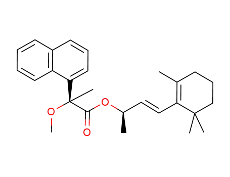 Molecular Structure of 1138242-76-8 ((1R,2E)-1-methyl-3-(2,6,6-trimethyl-1-cyclohexen-1-yl)-2-propenyl (S)-2-methoxy-2-(1-naphthyl)propanoate)