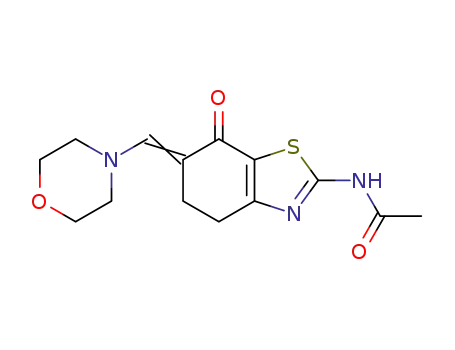 Molecular Structure of 1213702-77-2 (2-acetamido-6-(morpholinomethylene)-5,6-dihydro-4H-benzothiazol-7-one)
