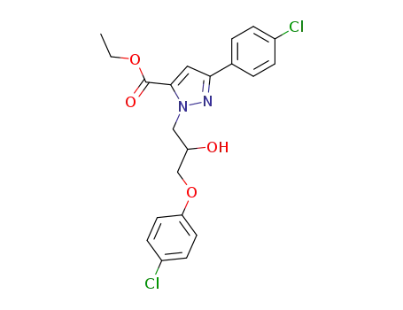 1H-Pyrazole-5-carboxylic acid,
1-[3-(4-chlorophenoxy)-2-hydroxypropyl]-3-(4-chlorophenyl)-, ethyl ester