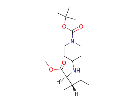 Molecular Structure of 833490-29-2 (1-Piperidinecarboxylic acid,
4-[[(1S,2S)-1-(methoxycarbonyl)-2-methylbutyl]amino]-,
1,1-dimethylethyl ester)