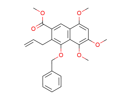 Molecular Structure of 828932-97-4 (2-Naphthalenecarboxylic acid,
5,6,8-trimethoxy-4-(phenylmethoxy)-3-(2-propenyl)-, methyl ester)