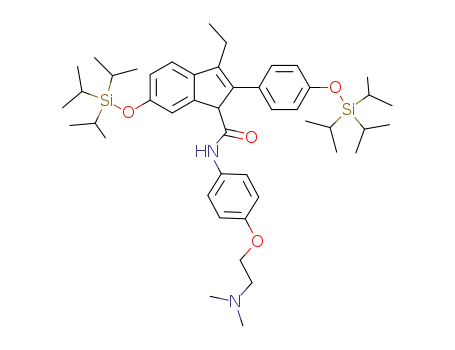 (+/-)-N-(4-(2-(dimethylamino)ethoxy)phenyl)-3-ethyl-6-triisopropylsiloxy-2-(4-triisopropylsiloxyphenyl)-1H-indene-1-carboxamide